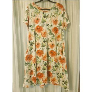 Lularoe Jessie Dress (Size 2XL) Watercolor Roses